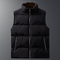 JEANSWEST 真维斯 户外运动冬季加棉青年马甲保暖学生外套 黑色 5XL(180-200斤)