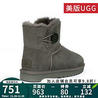 UGG 美版 秋冬季女士雪地靴防水防污短靴 灰色 38