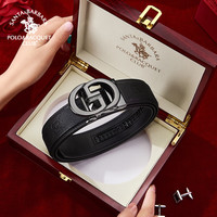 圣大保罗男士皮带男真皮头层牛皮自动扣裤腰带送父亲节老公男朋友