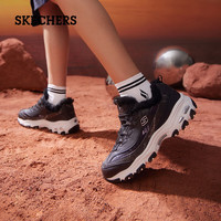 斯凯奇（Skechers）女士加绒保暖舒适熊猫鞋厚底增高休闲鞋 BLK黑色 36