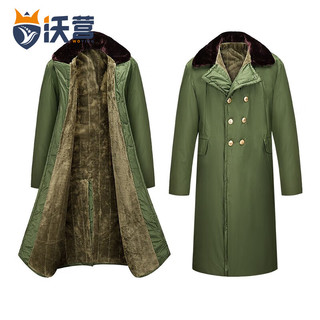 WOYING 沃营 棉军大衣男冬季加厚保安大衣黄防寒服棉袄棉服 绿色绒里