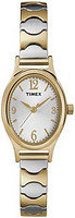TIMEX 天美时 女式 T26301 肯德尔圆形双色不锈钢扩展带手表, 双色/白色, 无尺寸, 石英手表、石英机芯