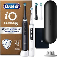 Oral-B 欧乐-B 欧乐B iO Series 5 Plus Edition 电动牙刷/电动牙刷,两件装 PLUS 2 个刷头 + 磁盒,5 种清洁模式
