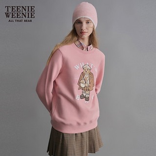 Teenie Weenie小熊冬学院风舒适圆领卫衣上衣女 粉色 165/M