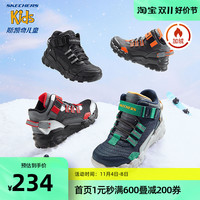 Skechers 斯凯奇奥莱 男大童加绒高帮鞋子保暖轻质运动鞋