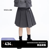 little MO&Co.little moco童装23冬装女童挺括百褶裙短裙半身裙KBC4SKT001 深灰色 120/53