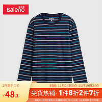 班尼路（Baleno）男装四色横间长袖T恤创意条纹T恤男20男装 B94 L