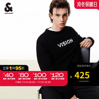 杰克琼斯 杰克·琼斯（JACK&JONES）秋冬男百搭简约通勤字母时尚圆领长袖针织毛衣223424061 E40黑色 175/96A/M