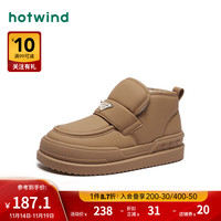 热风冬季女士时尚休闲靴短筒靴保暖加厚加绒雪地靴 02棕色 35