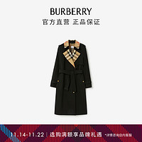 博柏利（BURBERRY）女装 格纹裁片嘎巴甸 Trench 风衣80763621