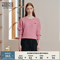 Teenie Weenie小熊20圆领套头针织衫毛衣时尚休闲女装 粉色 170/L