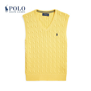 Polo Ralph Lauren 拉夫劳伦男童 23年秋绞花结棉针织衫背心RL40660 700-黄色 M