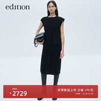 edition羊毛呢西装裙女2023冬法式无袖黑色连衣裙 黑色 S/160