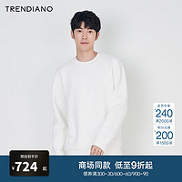 TRENDIANO字母提花休闲圆领长袖卫衣男潮 米白010 S