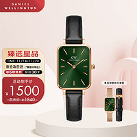 Daniel Wellington DanielWellington）DW女士小绿表时尚欧美表经典小方表DW00100445+DW00200278