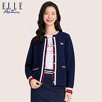 ELLE Active 2023初秋新款法式针织开衫 休闲通勤长袖上衣外套女