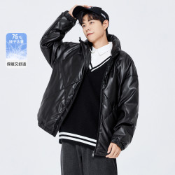 semir森马冬季宽松简约外套情侣款运动休闲男士羽绒服男