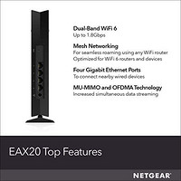 NETGEAR 美国网件 Nighthawk WiFi 6 Mesh 无线网络扩展器-增加1500平方英尺/约139.35平方米和20多个设备
