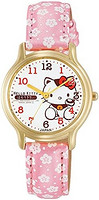 CITIZEN 西铁城 [西铁城Q&Q] 手表 模拟 Hello Kitty 防水 皮带 日式花纹 日本制造 0007N003 女士