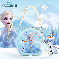 PLUS会员：Disney 迪士尼 儿童包包女童可斜跨女孩单肩冰雪奇缘艾莎公主流沙手提包 蓝色