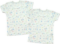 Baby Story 2件装 全花纹印刷 半袖圆领衬衫 KT15134 日本制造 萨克斯 95