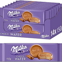 Milka 妙卡 Choco Wafer - Waffel mit Kakaocreme Füllung umhüllt von Alpenmilch Schokolade - 14 x 150 g