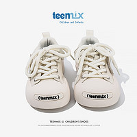 天美意（TEENMIX）天美意儿童运动鞋秋季小孩时尚透气帆布鞋女童休闲鞋子 米色 35码