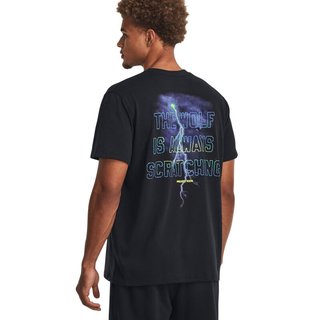 安德玛 UNDERARMOUR）秋冬Project Rock强森Wolf男子训练运动短袖T恤1379752 黑色001 L