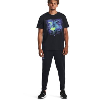 安德玛 UNDERARMOUR）秋冬Project Rock强森Wolf男子训练运动短袖T恤1379752 黑色001 L