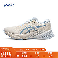 ASICS 亚瑟士 跑步鞋女鞋缓震回弹运动鞋反光跑鞋 NOVABLAST 3 LITE-SHOW 灰棕色/蓝色 39