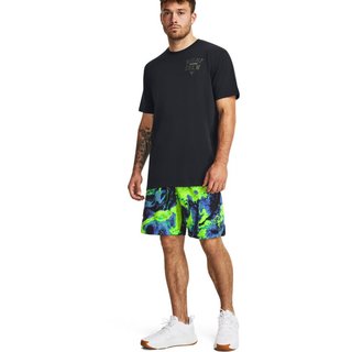 安德玛（UNDERARMOUR）秋冬Project Rock强森Night男子圆领训练运动短袖T恤1379751 黑色001 XXL