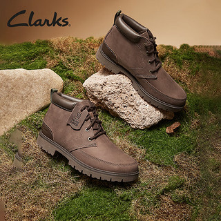 Clarks其乐洛斯戴尔系列男鞋时尚简约马丁靴英伦风皮靴短靴男潮鞋 棕色 261734537 41