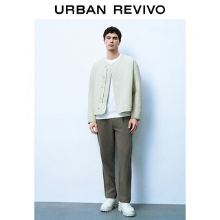 URBAN REVIVO UR冬季男时尚休闲简约百搭日常宽松棉服外套UMU130039 卡其绿 M