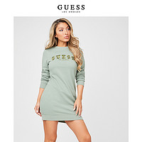 GUESS 盖尔斯 女士字母LOGO长袖连衣裙-Q1GK03RAO80