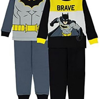 DC Comics 男孩蝙蝠侠 4 件套棉质睡衣套装