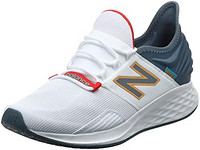 new balance 男式 Fresh Foam Roav V1 跑鞋, 白色/海洋灰, 8 Wide