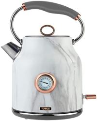 TOWER Bottega T10020WMRG传统水壶，快速煮沸，带温度刻度盘，烧干保