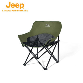 抖音超值购：Jeep 吉普 月亮椅网纱款户外折叠椅便携钓鱼椅靠背椅露营装备舒适