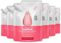 method 美方洁 凝胶洗手液补充装，粉红葡萄柚，1L，6包，包装可能有所不同