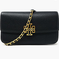 TORY BURCH 女式 Britten 链带手腕钱包（粗纹皮革，黑色）