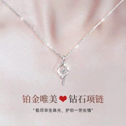 【省460元】爱琴湾铂金首饰_argynvan 爱琴湾 铂金钻石项链女士白金吊