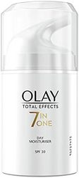 OLAY 玉兰油 Total Effects 7 合 1 女士日常保湿霜,SPF 30 50 毫升,含有维生素 E、B3 和 B5 的日霜,