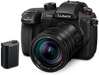 Panasonic 松下 LUMIX GH5M2 无反相机,带无线直播和 LEICA 12-60mm F2.8-4.0 镜头加上额外的电池组 - 黑色