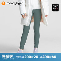 moodytiger女童紧身裤23年冬季外穿抓绒运动瑜伽裤| 小暖阳 暴风灰 140cm