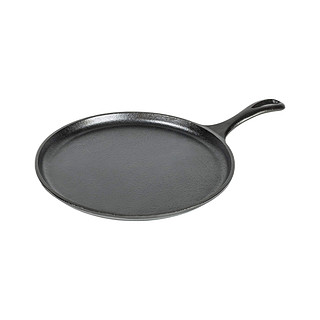 LODGE 洛极 预调味铸铁平底锅，带易握手柄，黑色，10.5英寸（约26.67厘米），1件装