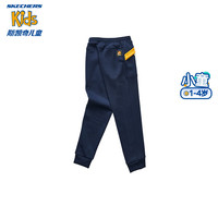 Skechers斯凯奇男童运动裤加绒防寒保温长裤秋冬季柔软宝宝裤子L423B012 藏青色/002Z 130