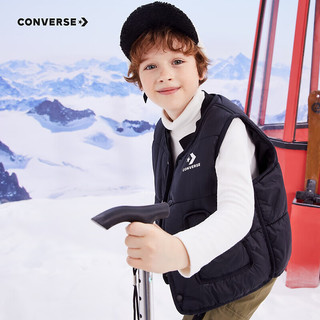 Converse 匡威童装男童羽绒马甲儿童保暖上衣 正黑色 120/60
