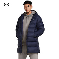 安德玛（UNDERARMOUR）Armour男子训练运动中长款鸭绒羽绒服1373663 深蓝色410 XXL