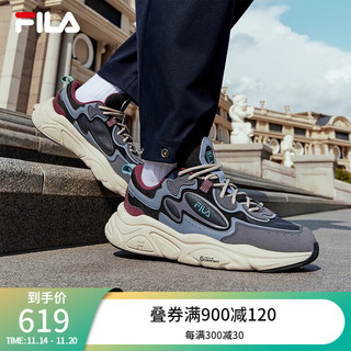 FILA 斐乐 男鞋MARS 1S+复古运动鞋火星鞋跑步鞋 黑/燧石岩-BF 41