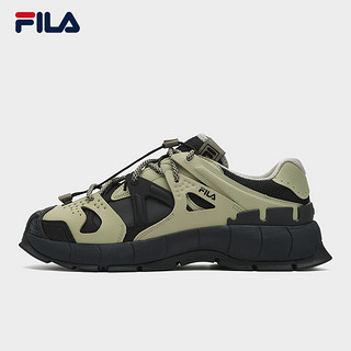 斐乐（FILA）【张艺兴同款】 男鞋INSETTO摩登运动鞋2023冬大绑鞋 密林河黑/鼠尾草绿-FS 42码